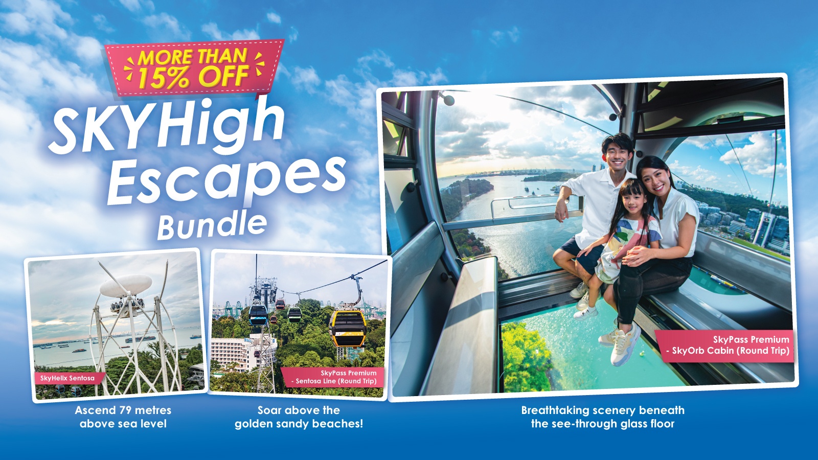 SkyHigh Bundle - SkyPass Premium (Round Trip) + SkyHelix Sentosa + Free SkyOrb Charm