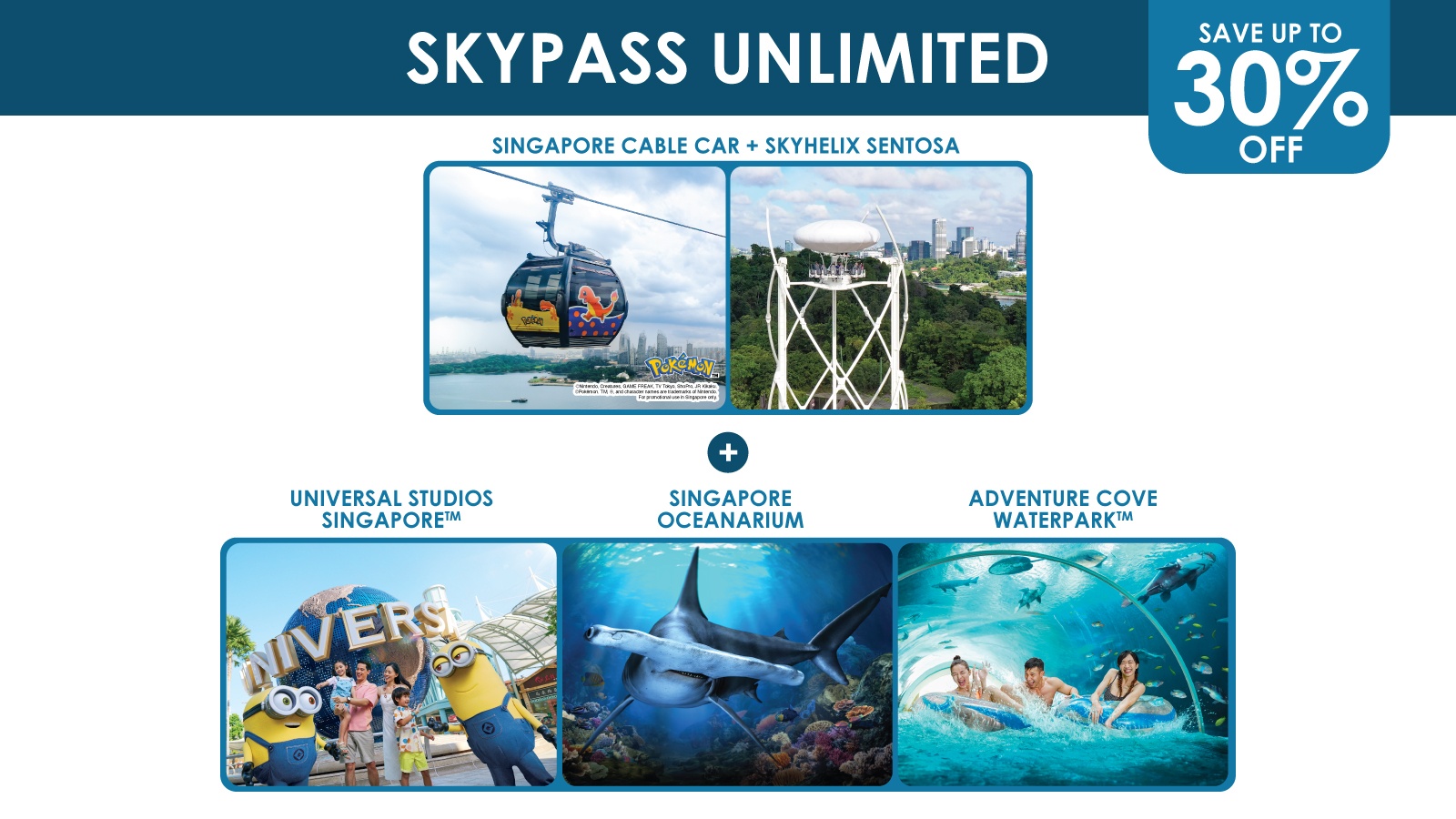 SkyPass Unlimited + USS / SG Oceanarium / Adventure Cove